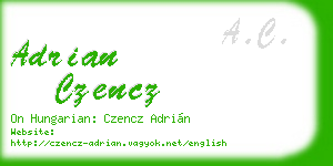 adrian czencz business card